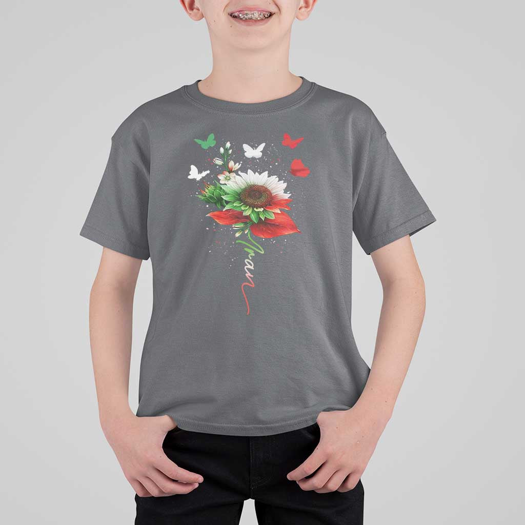 Iran T Shirt For Kid Free Iran Protest Sunflower Flag
