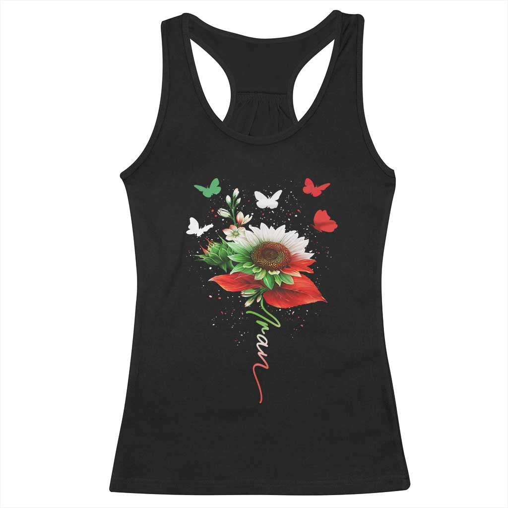 Iran Racerback Tank Top Free Iran Protest Sunflower Flag