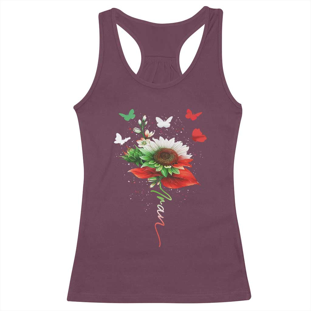 Iran Racerback Tank Top Free Iran Protest Sunflower Flag