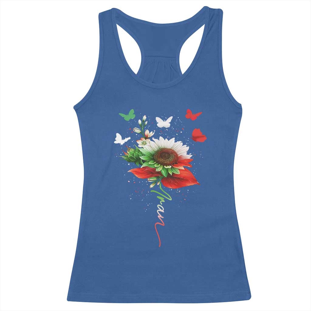 Iran Racerback Tank Top Free Iran Protest Sunflower Flag