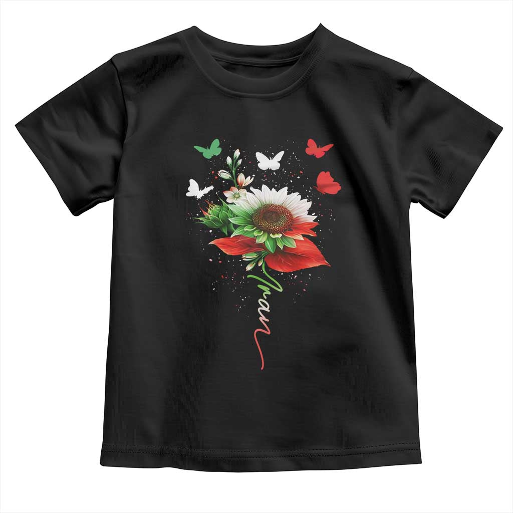 Iran Toddler T Shirt Free Iran Protest Sunflower Flag