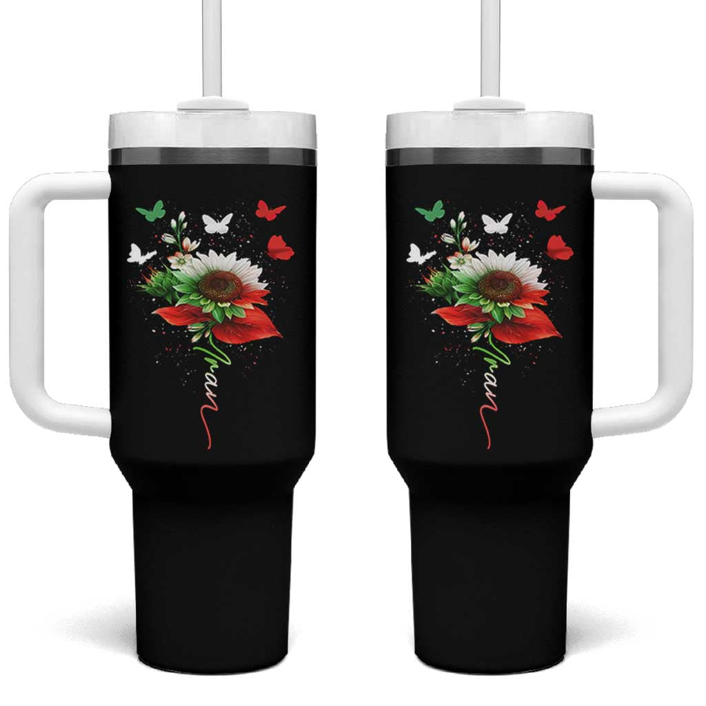 Iran Tumbler With Handle Free Iran Protest Sunflower Flag