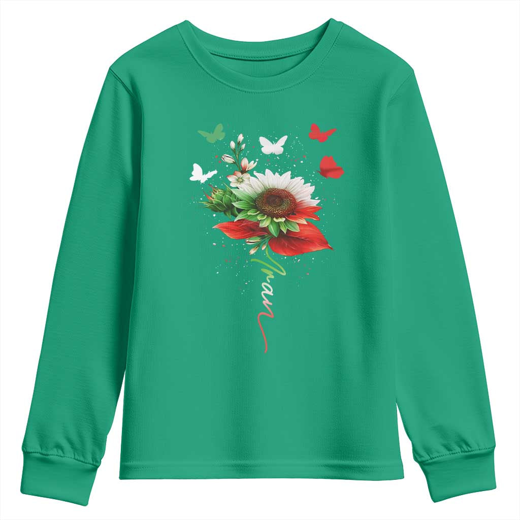 Iran Youth Sweatshirt Free Iran Protest Sunflower Flag