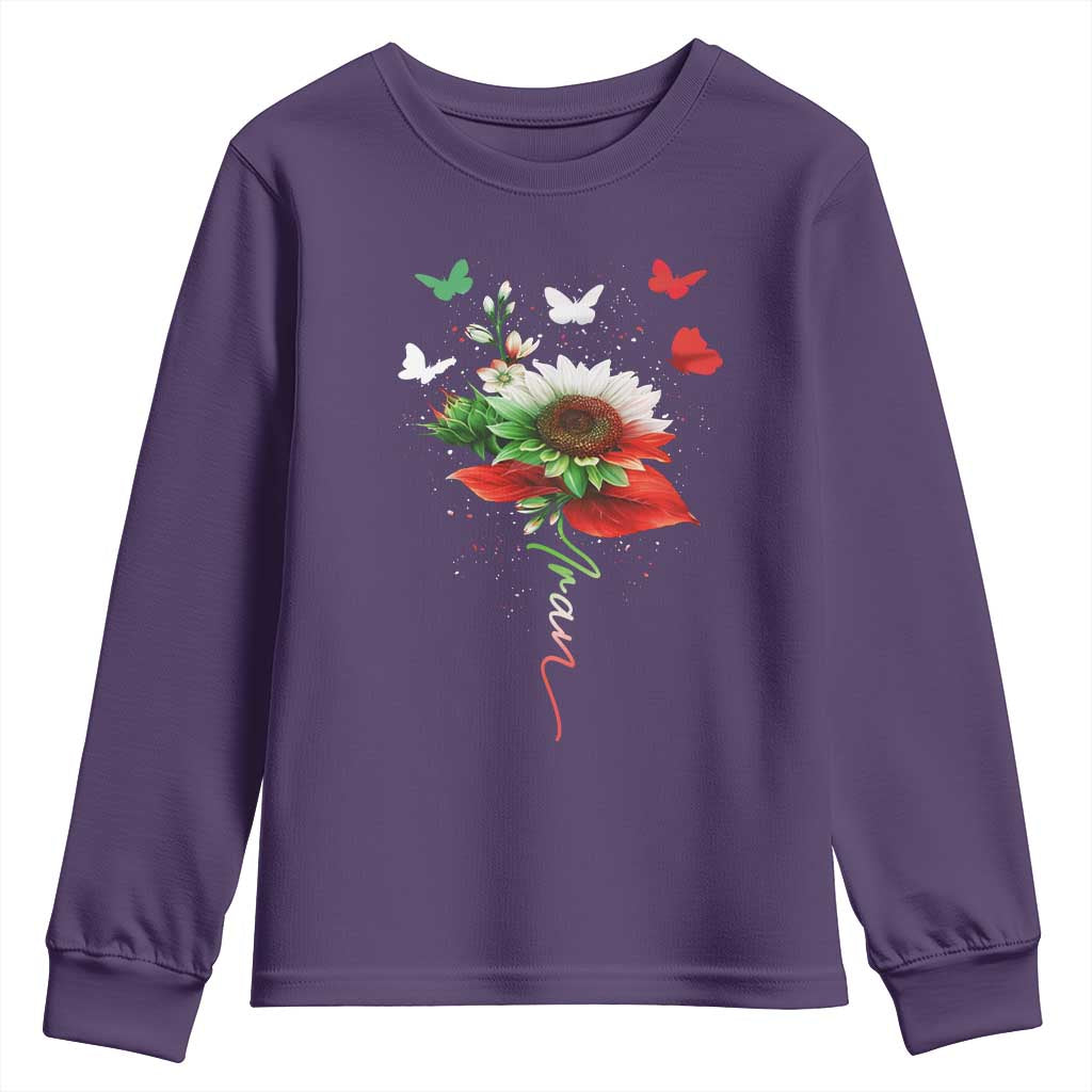 Iran Youth Sweatshirt Free Iran Protest Sunflower Flag