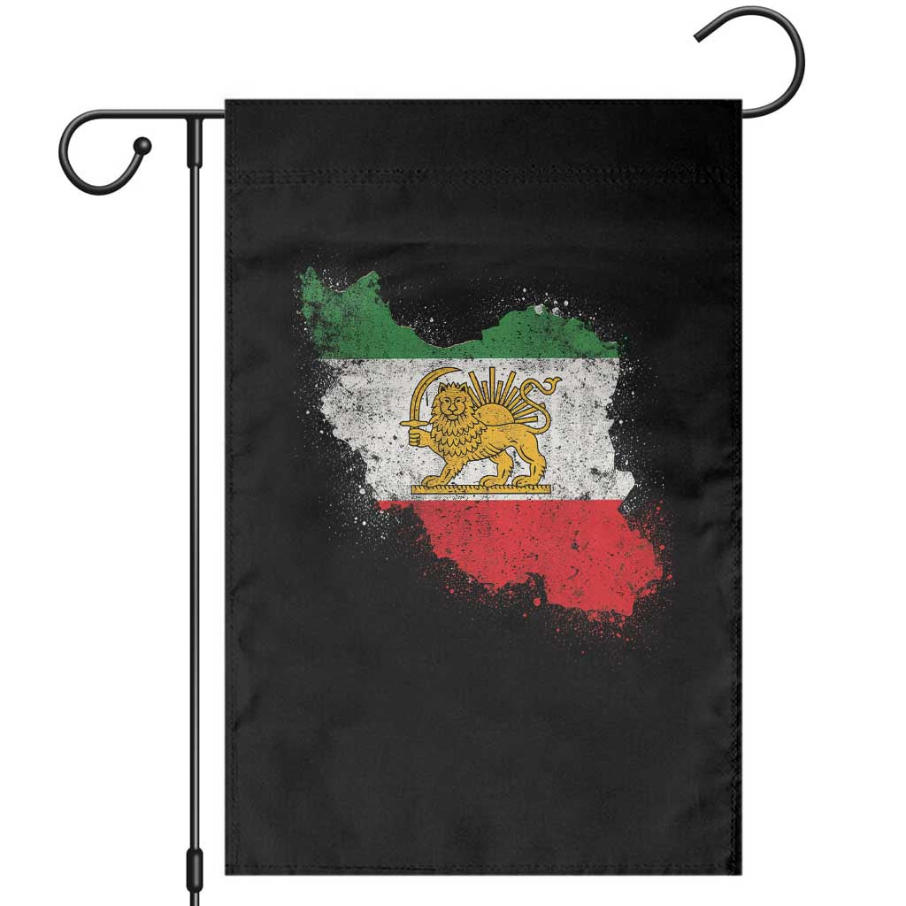 Lion and Sun Iran Garden Flag Shir o Khorshid Retro Vintage Watercolors Iran Flag
