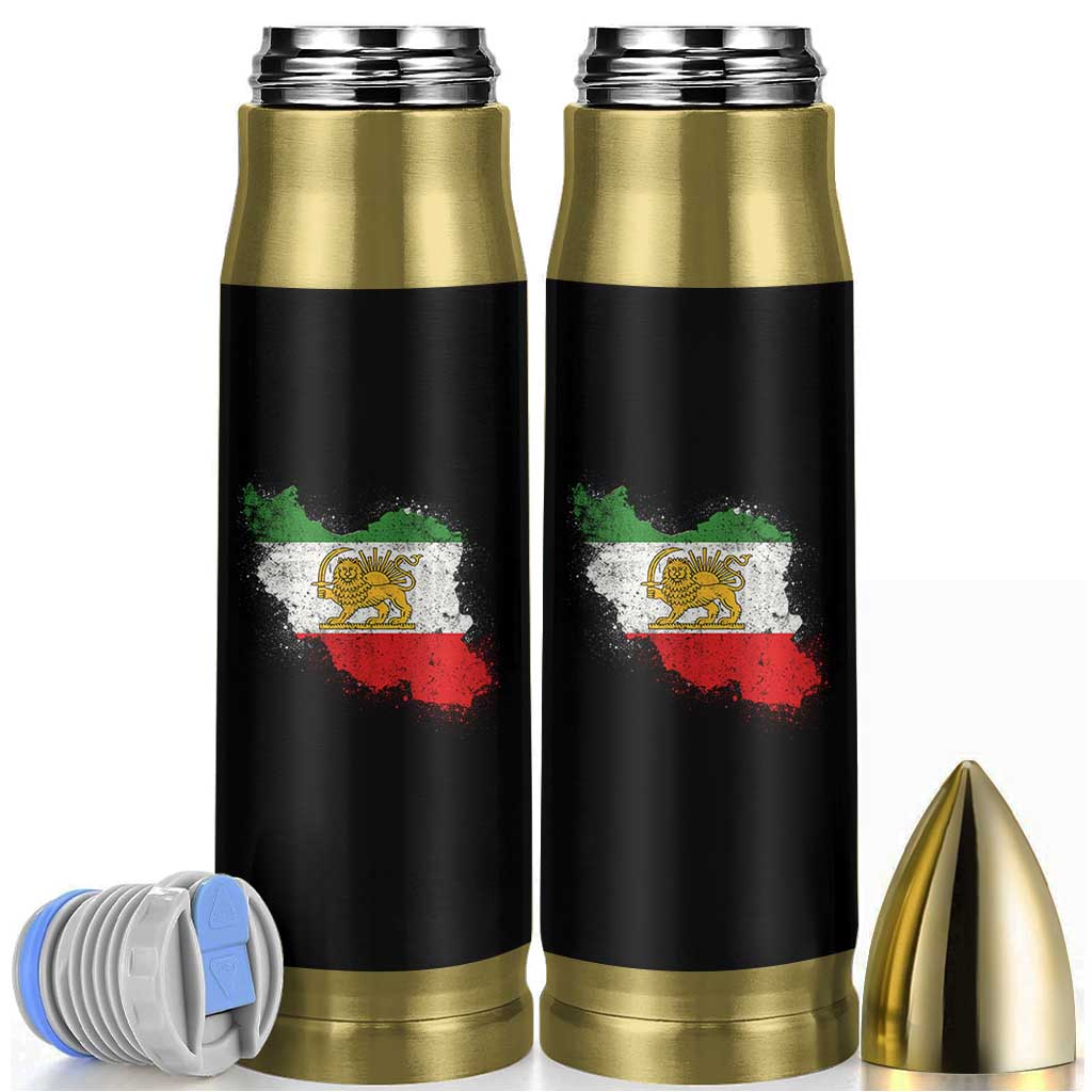 Lion and Sun Iran Bullet Tumbler Shir o Khorshid Retro Vintage Watercolors Iran Flag