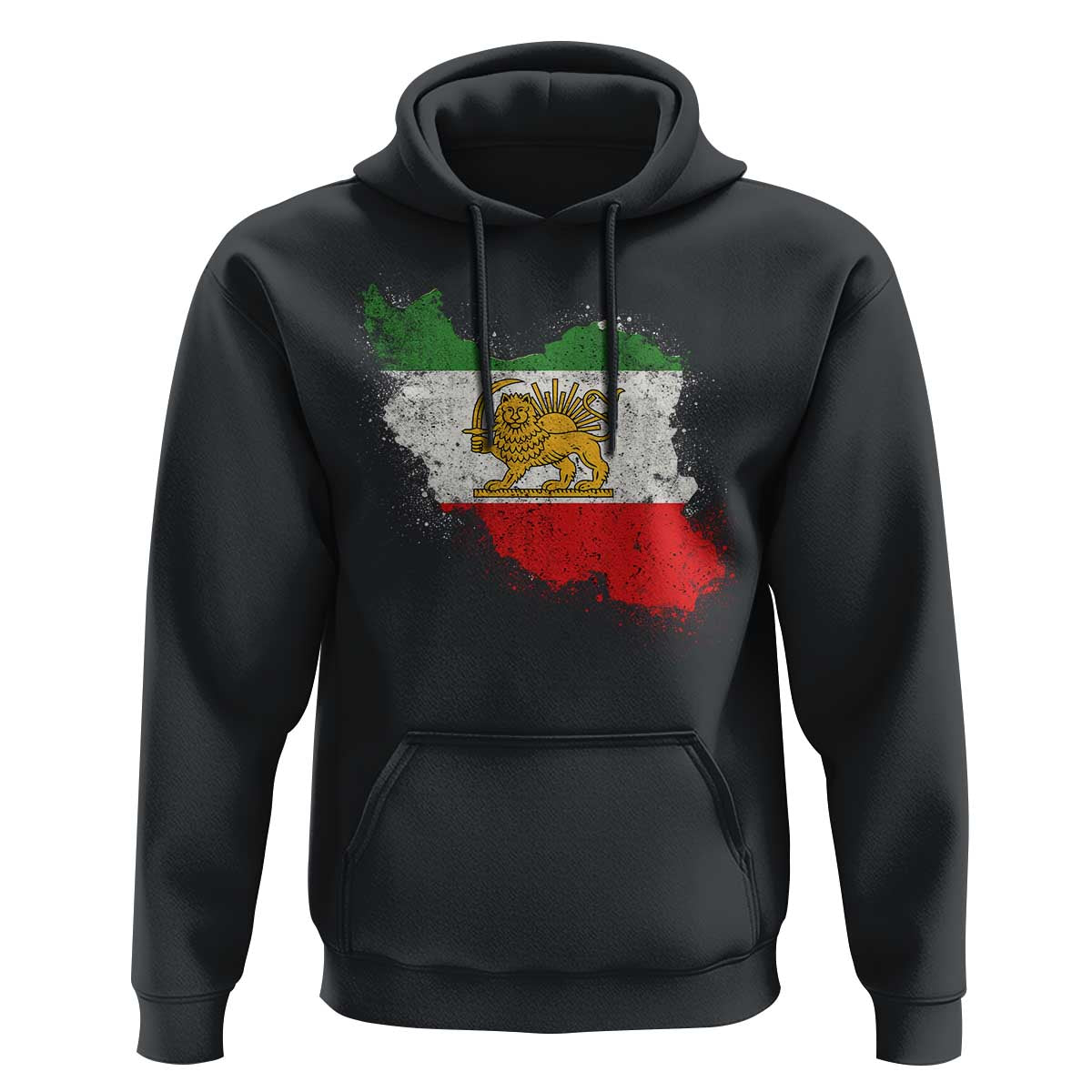 Lion and Sun Iran Hoodie Shir o Khorshid Retro Vintage Watercolors Iran Flag