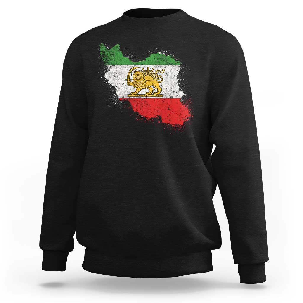 Lion and Sun Iran Sweatshirt Shir o Khorshid Retro Vintage Watercolors Iran Flag