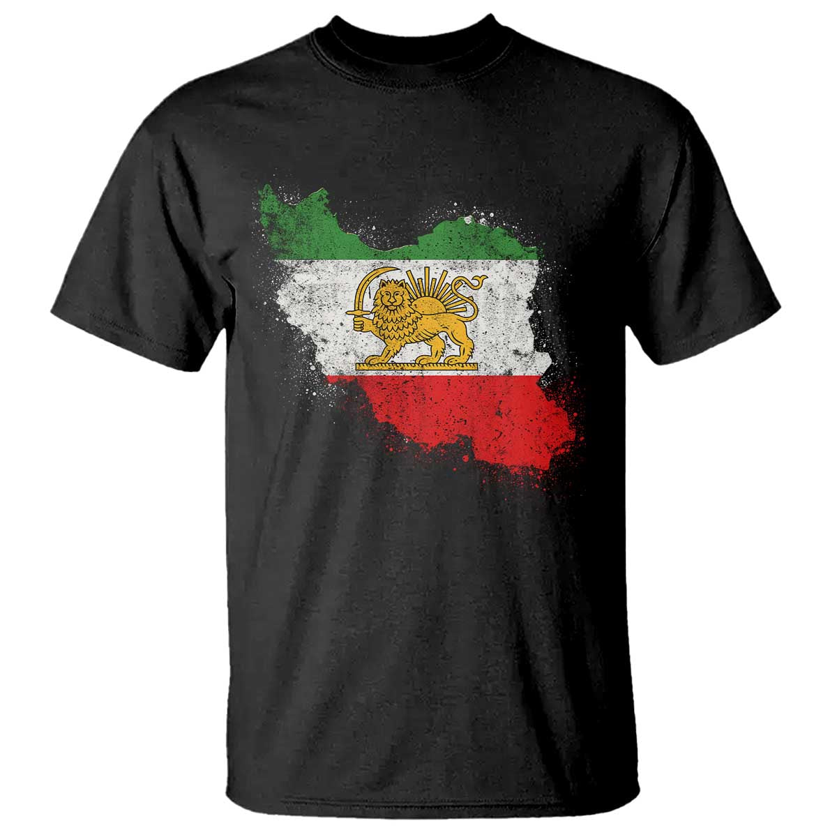 Lion and Sun Iran T Shirt Shir o Khorshid Retro Vintage Watercolors Iran Flag