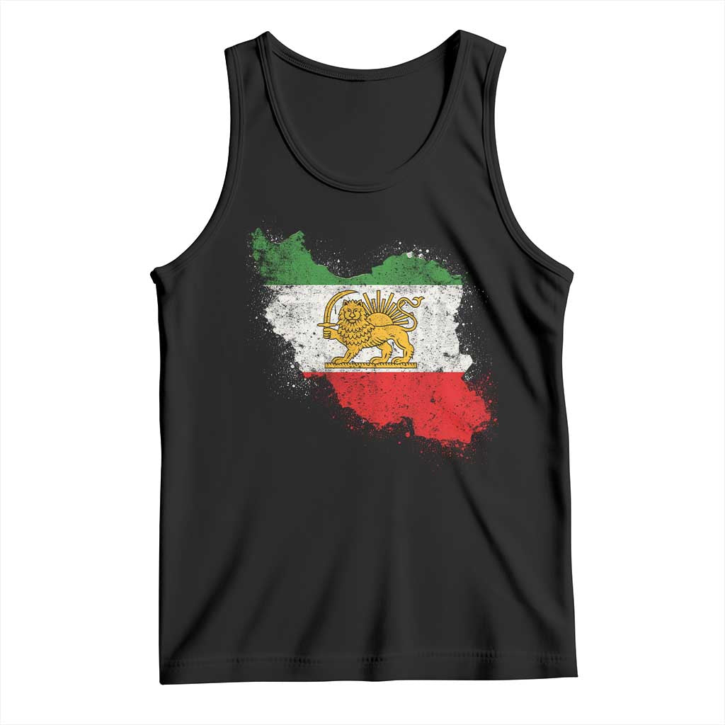 Lion and Sun Iran Tank Top Shir o Khorshid Retro Vintage Watercolors Iran Flag