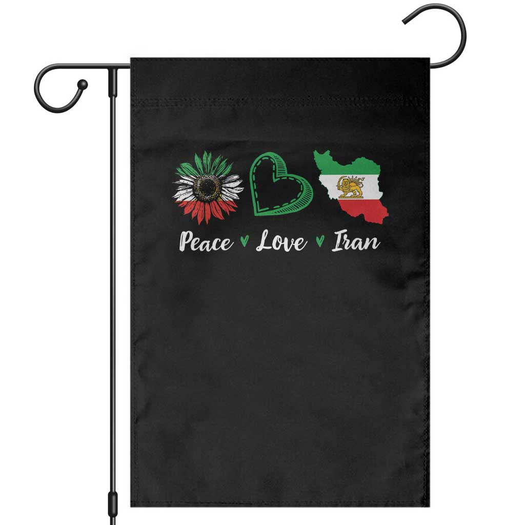 Peace Love Iran Garden Flag Sunflower Flag