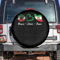 Peace Love Iran Spare Tire Cover Sunflower Flag