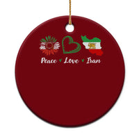 Peace Love Iran Ceramic Ornament Sunflower Flag