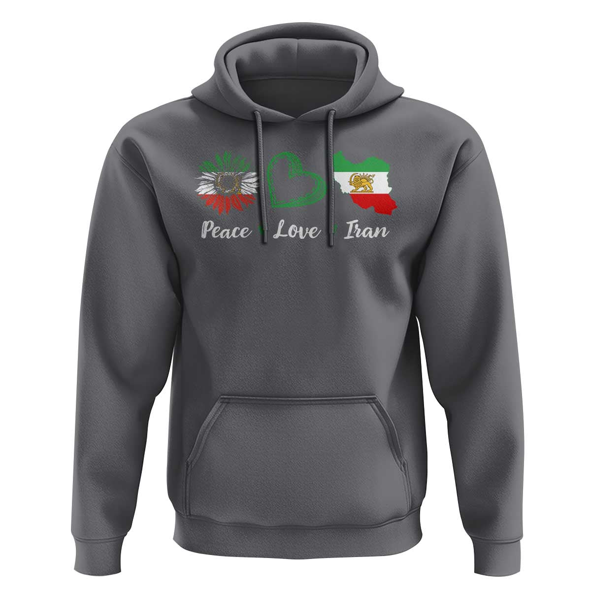 Peace Love Iran Hoodie Sunflower Flag