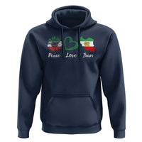 Peace Love Iran Hoodie Sunflower Flag