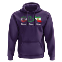 Peace Love Iran Hoodie Sunflower Flag