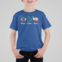 Peace Love Iran T Shirt For Kid Sunflower Flag
