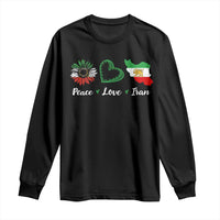 Peace Love Iran Long Sleeve Shirt Sunflower Flag