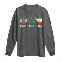 Peace Love Iran Long Sleeve Shirt Sunflower Flag
