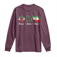 Peace Love Iran Long Sleeve Shirt Sunflower Flag