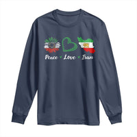 Peace Love Iran Long Sleeve Shirt Sunflower Flag