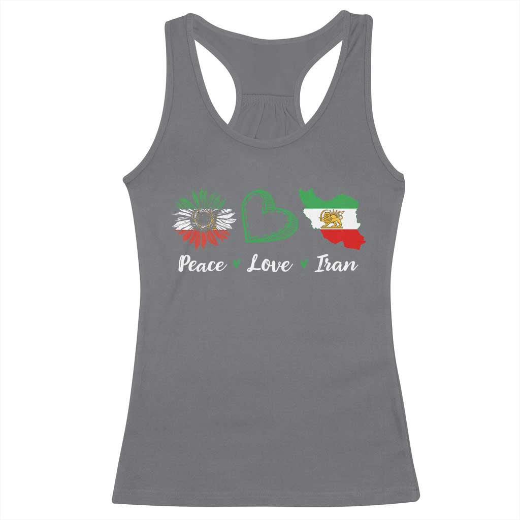 Peace Love Iran Racerback Tank Top Sunflower Flag