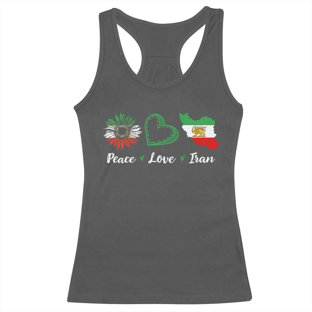 Peace Love Iran Racerback Tank Top Sunflower Flag