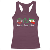 Peace Love Iran Racerback Tank Top Sunflower Flag