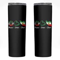 Peace Love Iran Skinny Tumbler Sunflower Flag