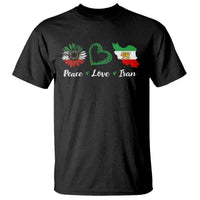Peace Love Iran T Shirt Sunflower Flag
