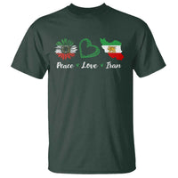 Peace Love Iran T Shirt Sunflower Flag