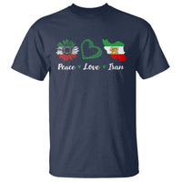 Peace Love Iran T Shirt Sunflower Flag