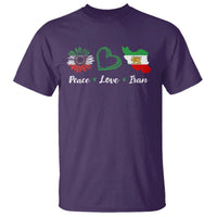 Peace Love Iran T Shirt Sunflower Flag