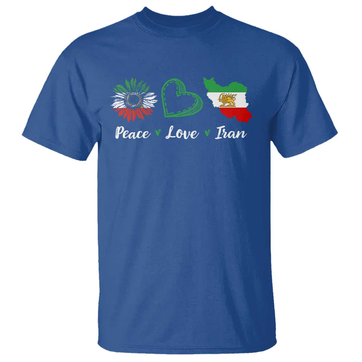Peace Love Iran T Shirt Sunflower Flag