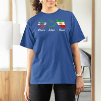Peace Love Iran T Shirt For Women Sunflower Flag