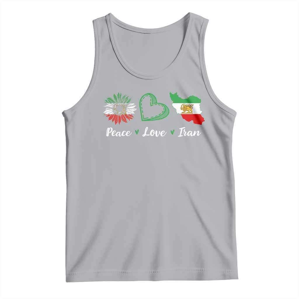 Peace Love Iran Tank Top Sunflower Flag
