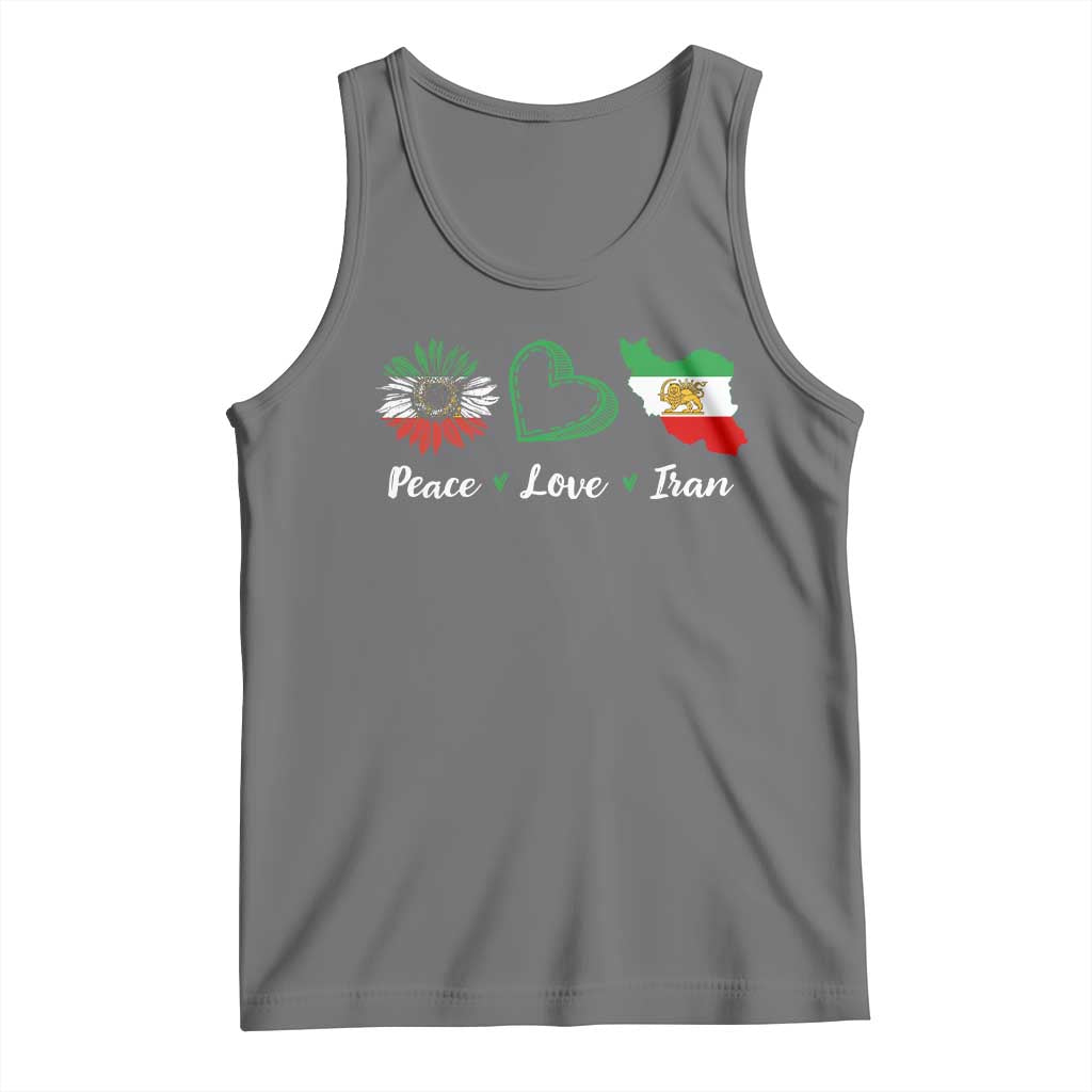 Peace Love Iran Tank Top Sunflower Flag