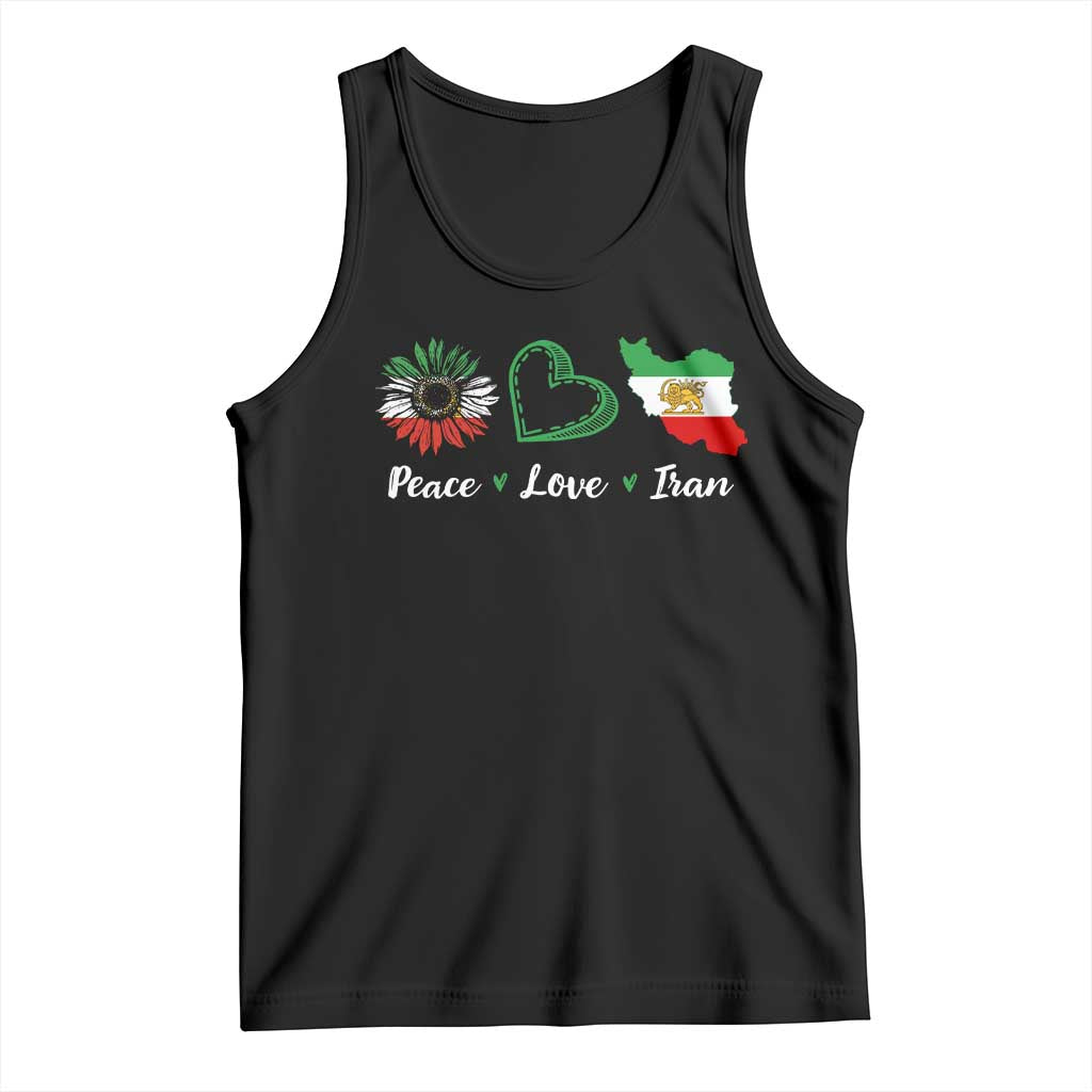 Peace Love Iran Tank Top Sunflower Flag