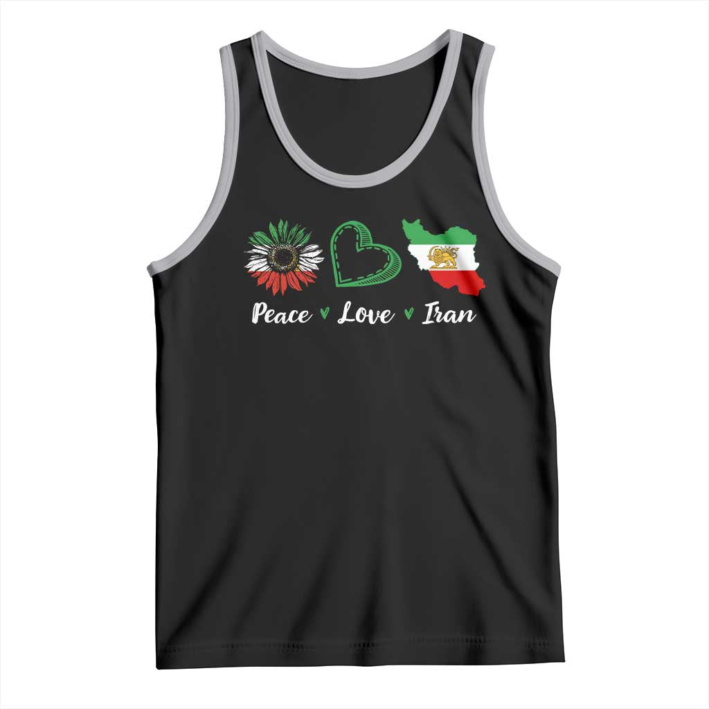 Peace Love Iran Tank Top Sunflower Flag