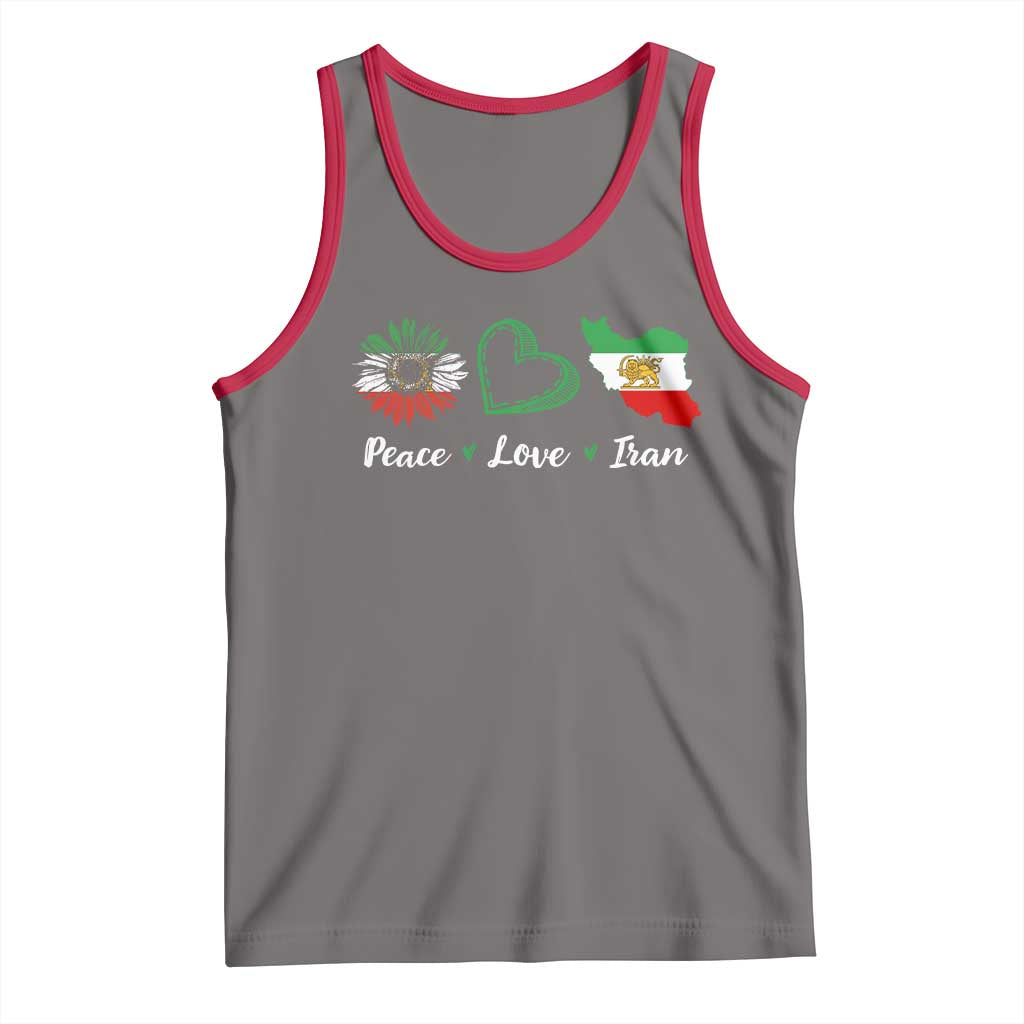 Peace Love Iran Tank Top Sunflower Flag