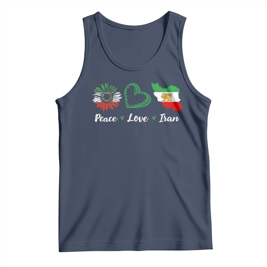 Peace Love Iran Tank Top Sunflower Flag