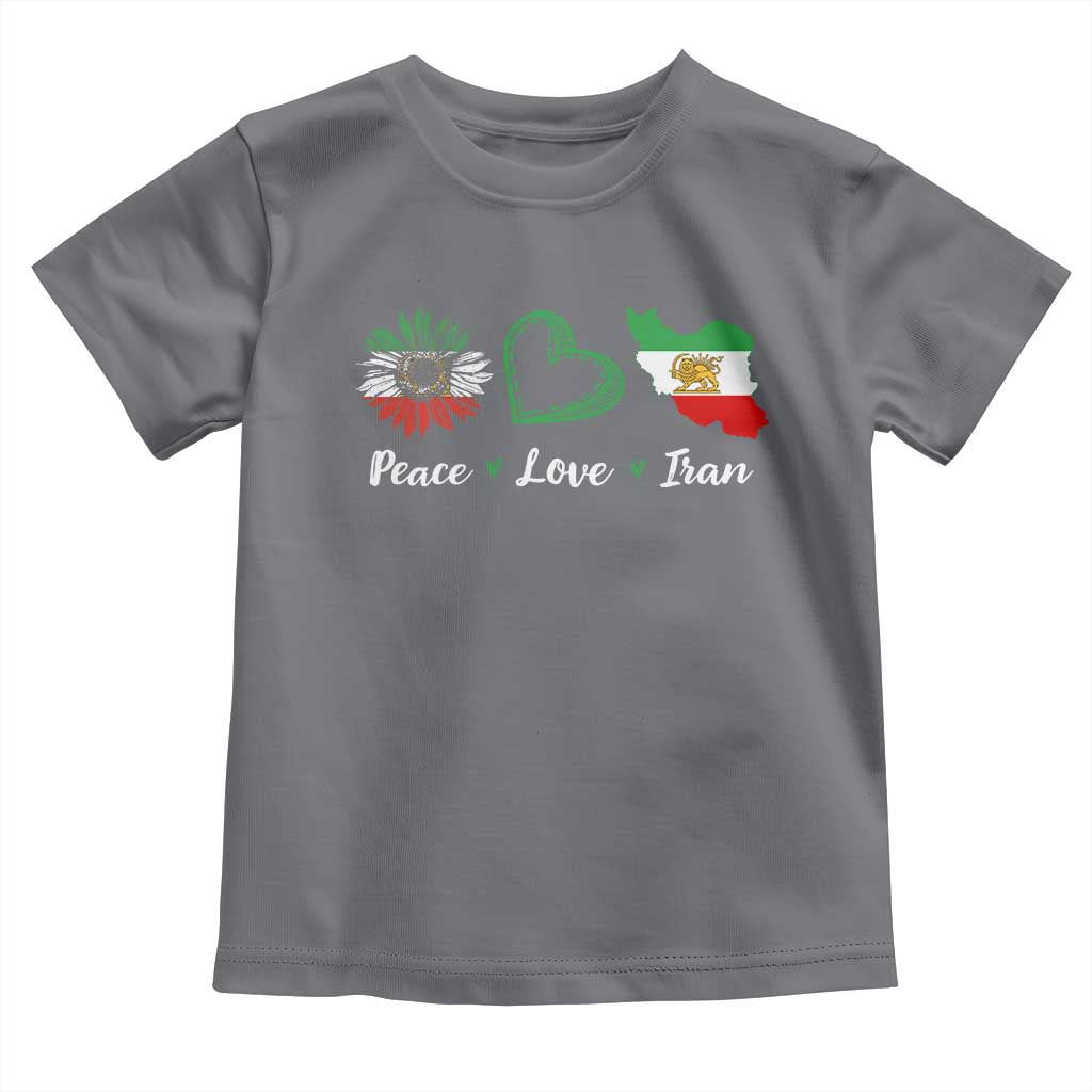 Peace Love Iran Toddler T Shirt Sunflower Flag
