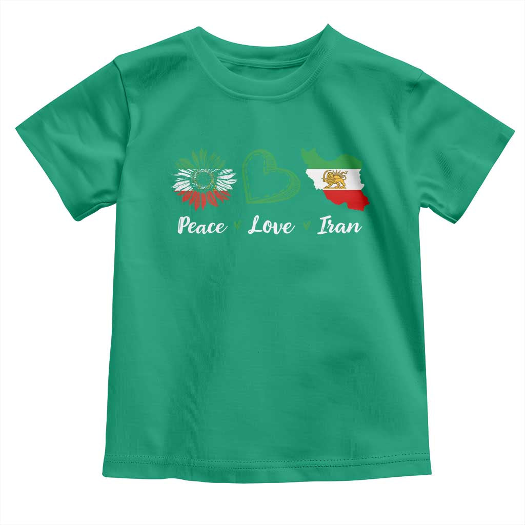 Peace Love Iran Toddler T Shirt Sunflower Flag