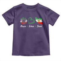 Peace Love Iran Toddler T Shirt Sunflower Flag