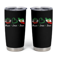 Peace Love Iran Tumbler Cup Sunflower Flag