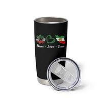 Peace Love Iran Tumbler Cup Sunflower Flag