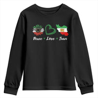 Peace Love Iran Youth Sweatshirt Sunflower Flag