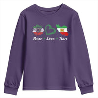 Peace Love Iran Youth Sweatshirt Sunflower Flag