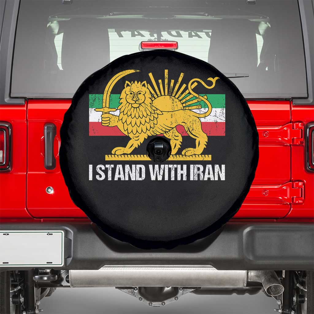 I Stand With Iran Spare Tire Cover Shir o Khorshid Lion And Sun Iran Persia