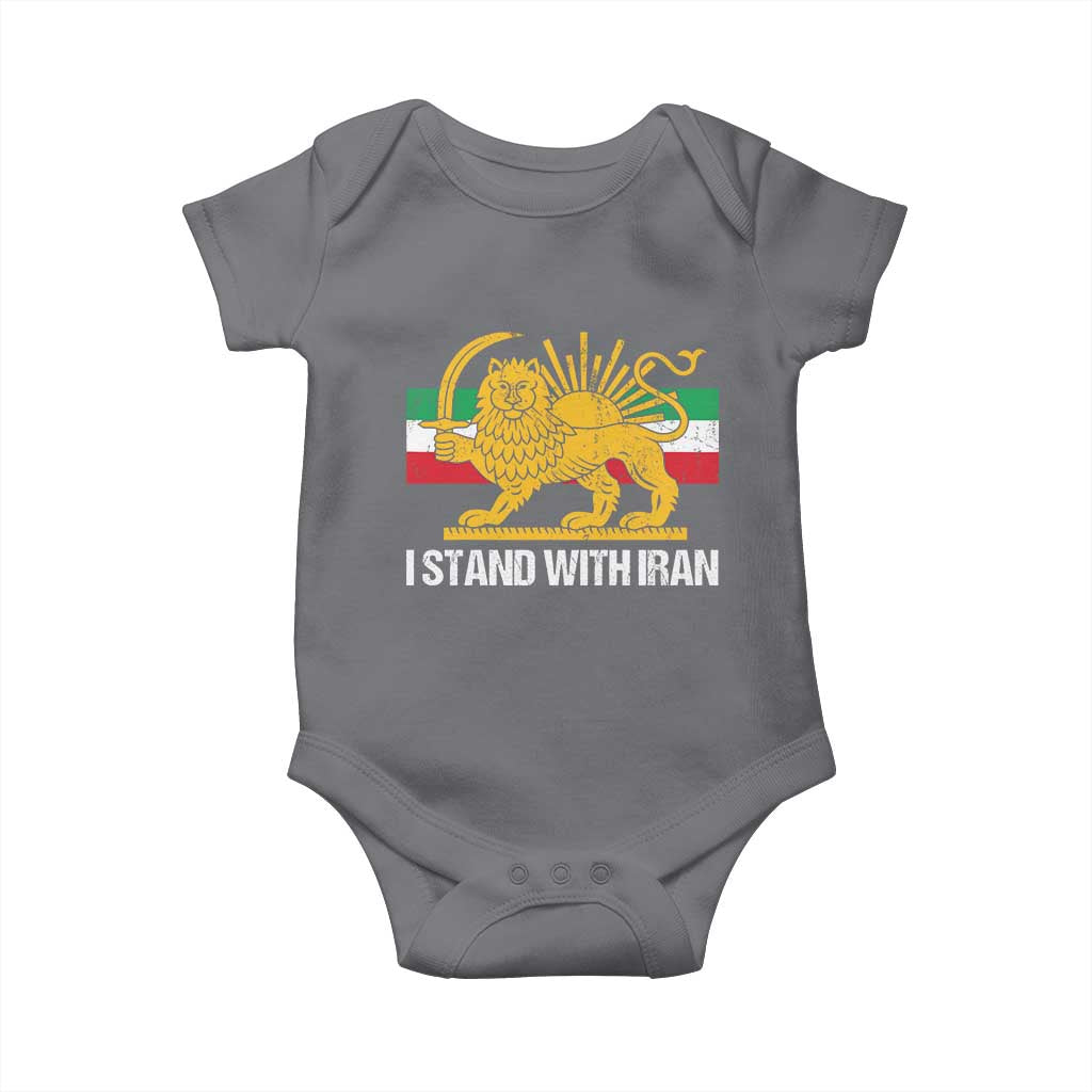 I Stand With Iran Baby Onesie Shir o Khorshid Lion And Sun Iran Persia